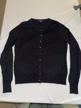 Banana Republic Black Button-Front Women's Cardigan Silk
